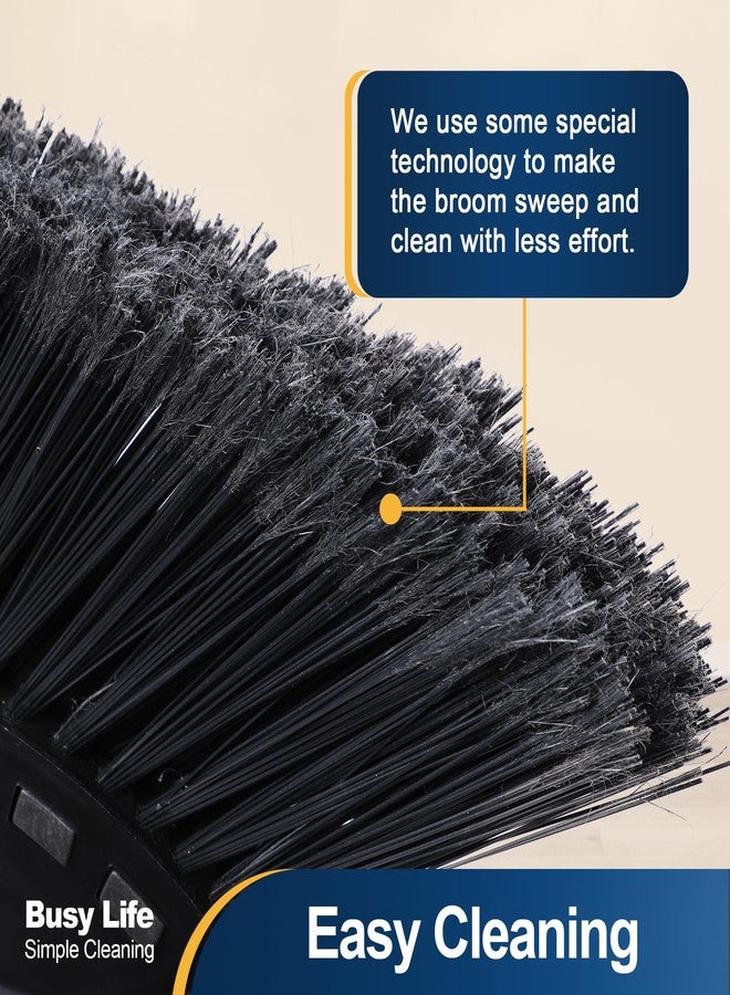 Yocada Heavy Duty Broom Outdoor&Indoor Broom Commercial for Courtyard Garage Lobby Mall Market Floor Home Kitchen Room Office Pet Hair Rubbish 56.9Inch Black - Image 2
